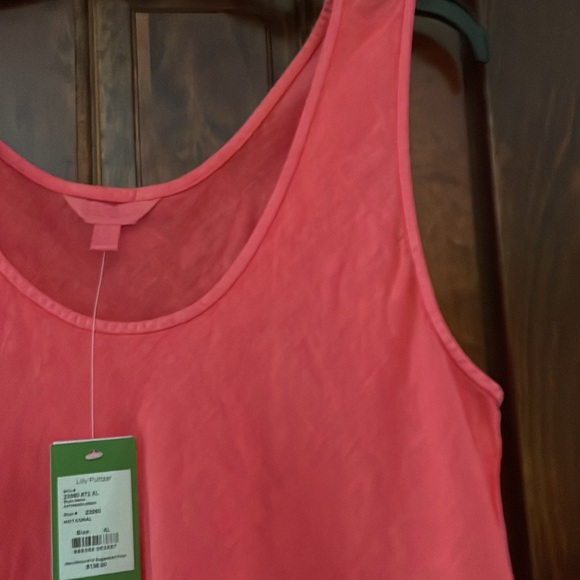 Lilly Pulitzer Linen scoop neck shift dress sleeveless slightly sheer - Picture 3 of 4